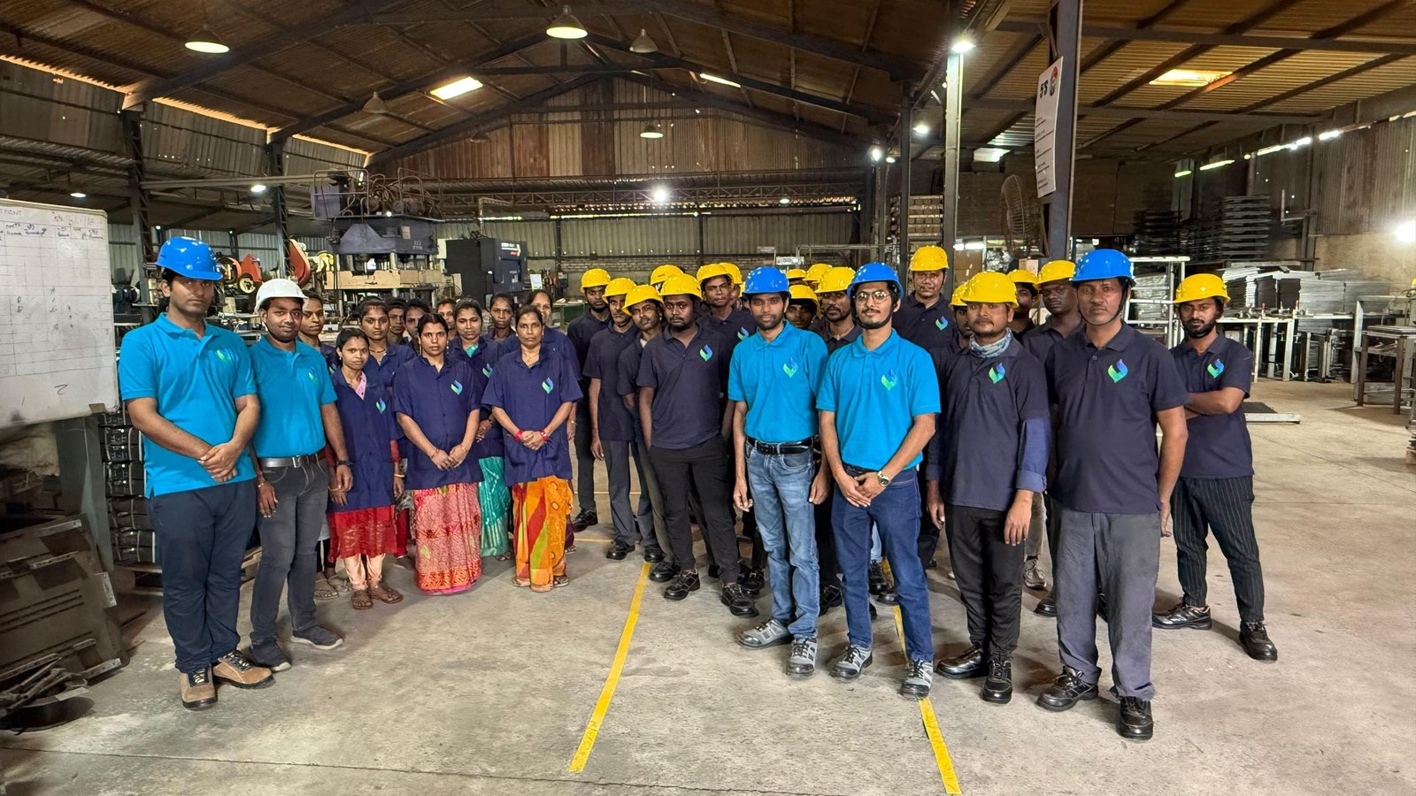 The Vasundhara Engineering Works team on the shop floor at Sarigam GIDC